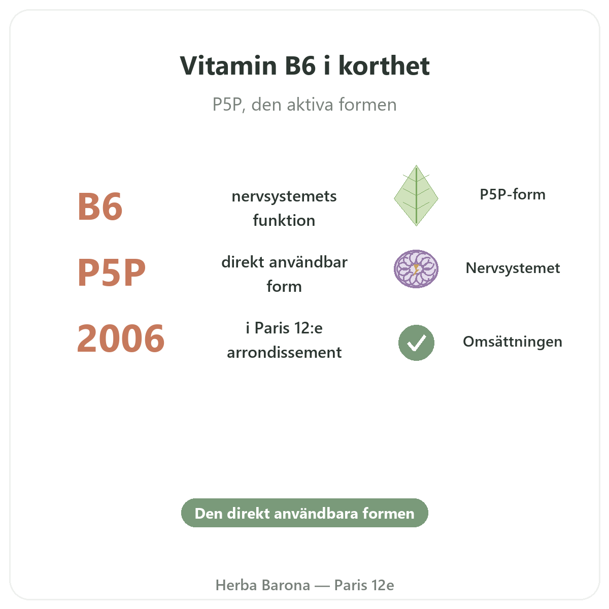 Vitamin B6 Paris Paris i korthet – nyckeltal hos Herba Barona Paris 12e