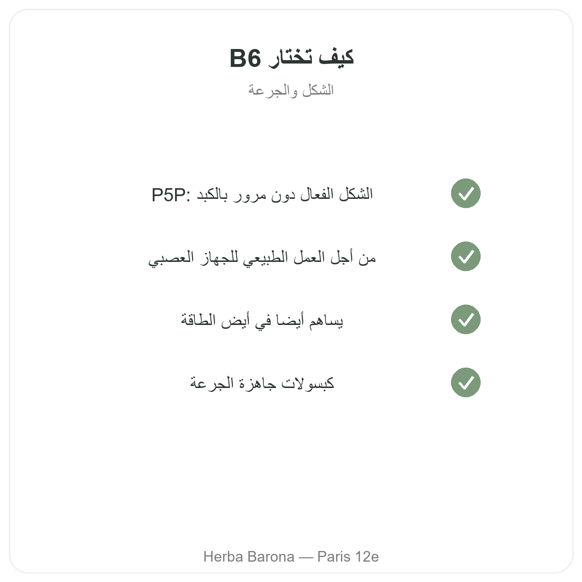 Vitamine B6 Paris Paris - engagements qualite chez Herba Barona Paris 12e