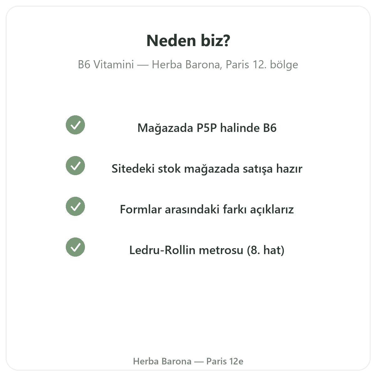 Neden Vitamin B6 Paris’te Herba Barona’dan alınmalı