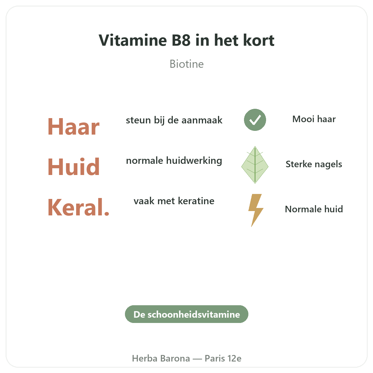 Vitamine B8 Parijs in het kort - kerncijfers bij Herba Barona Parijs