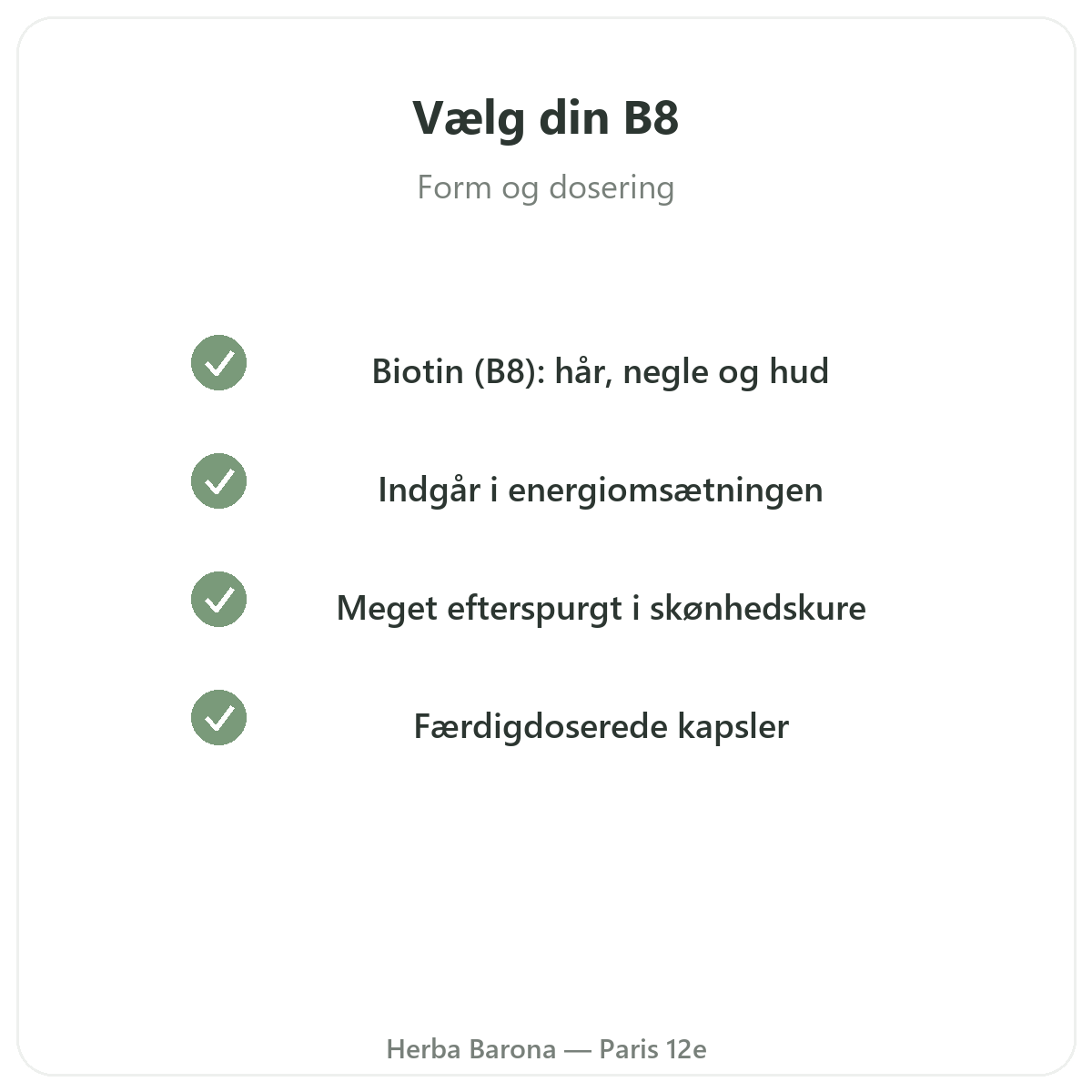 Vitamin B8 Paris Paris - kvalitetsløfter hos Herba Barona Paris 12