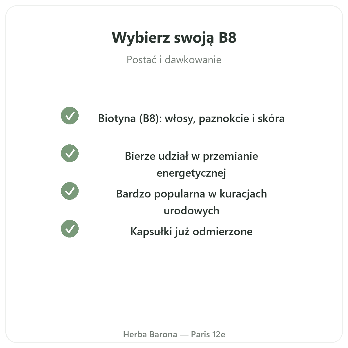 Witamina B8 — zaangażowanie jakościowe w Herba Barona