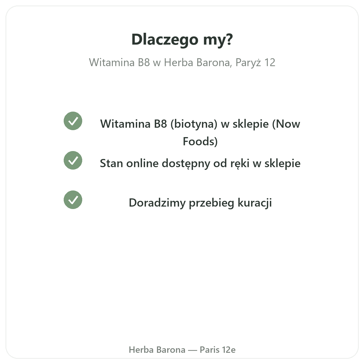 Dlaczego warto kupować Witaminę B8 w Paryżu w Herba Barona