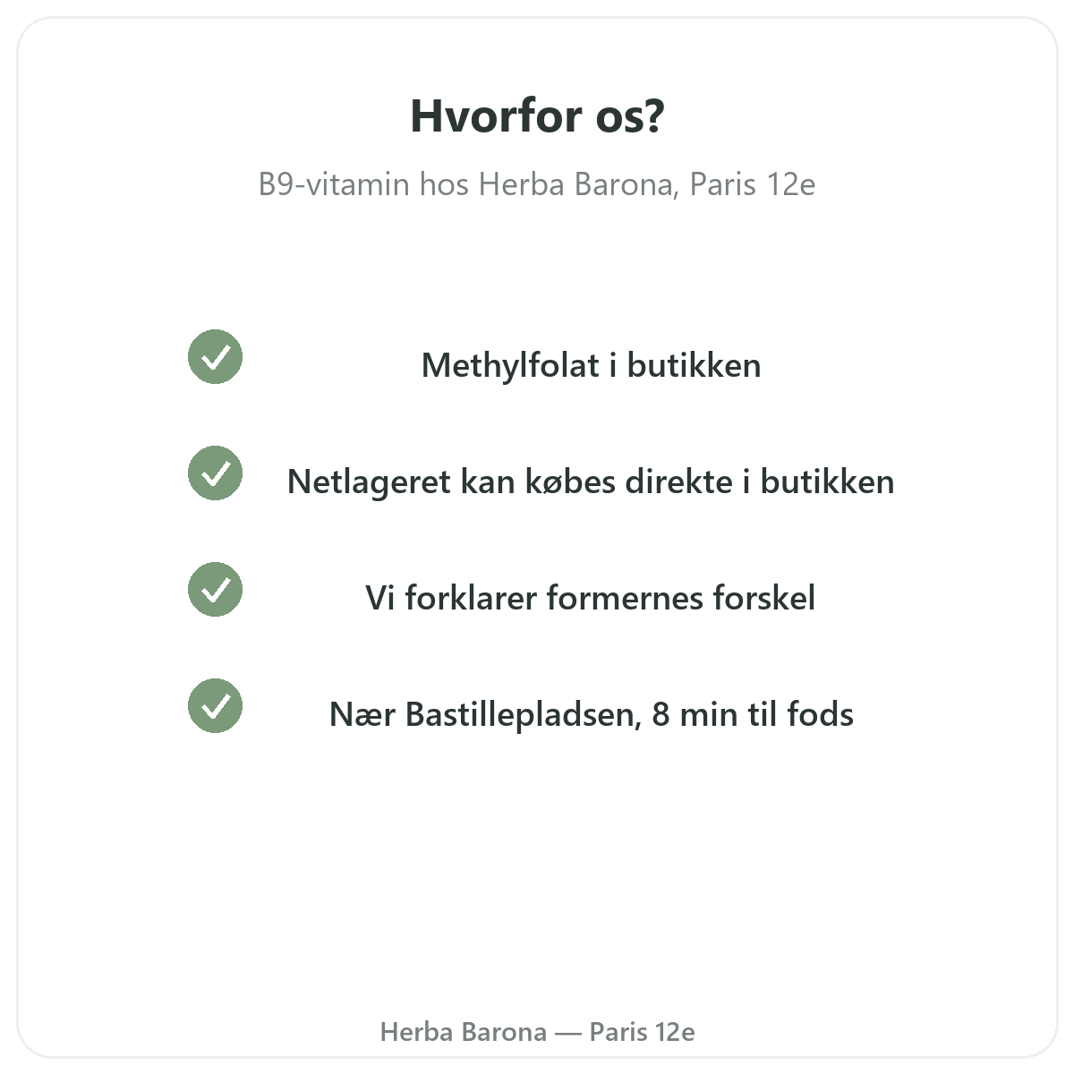 Hvorfor købe Vitamin B9 Paris i Paris hos Herba Barona Paris 12