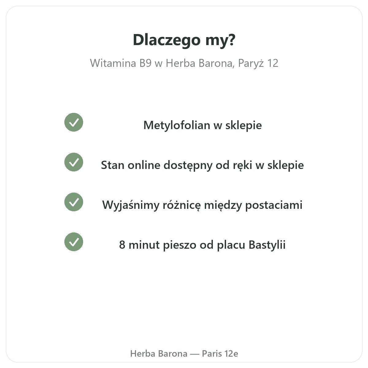 Dlaczego kupować witaminę B9 w Paryżu u Herba Barona Paryż 12