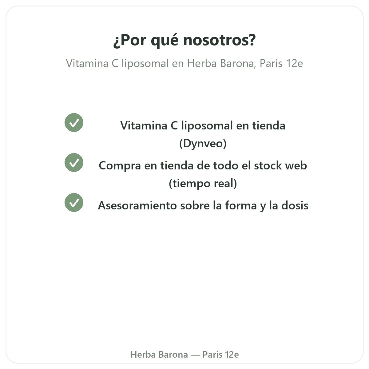 Por qué comprar Vitamina C liposomal Paris en París en Herba Barona Paris 12e