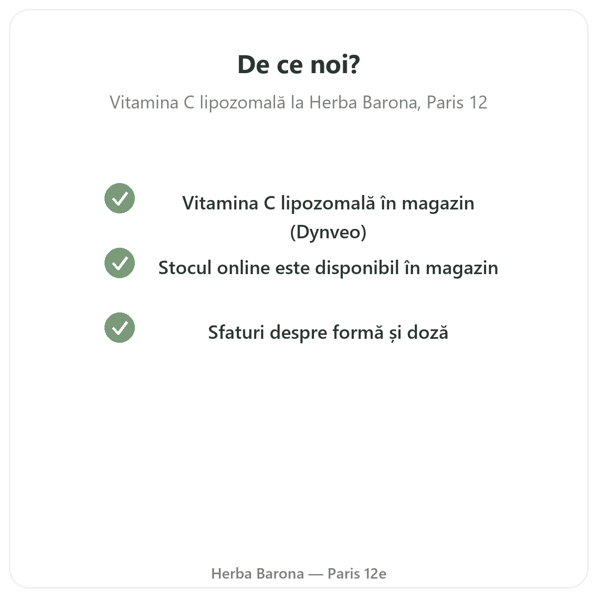 De ce să cumpărați Vitamina C liposomală Paris la Paris de la Herba Barona Paris 12e