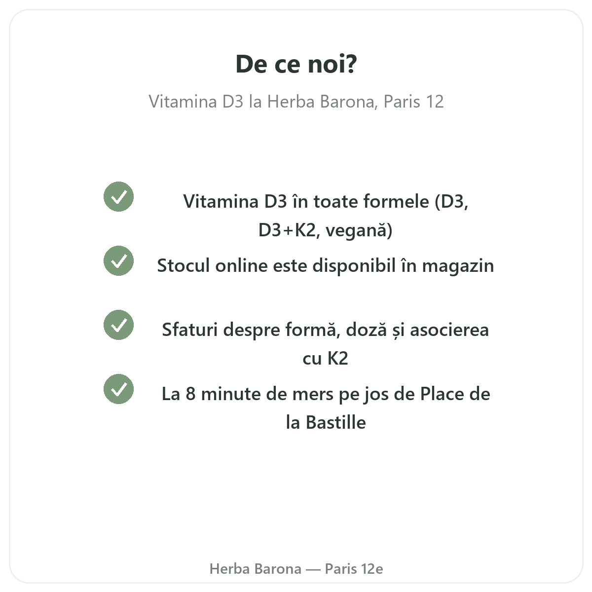 De ce să cumpărați Vitamina D3 K2 Paris la Paris de la Herba Barona Paris 12e