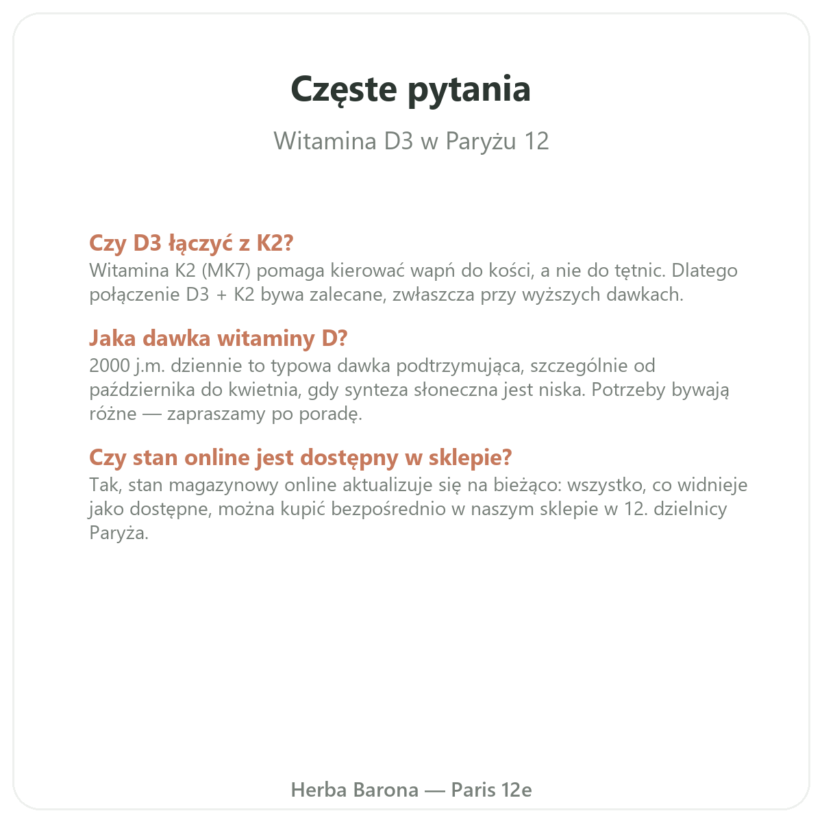 Najczęstsze pytania o witaminę D3 K2 - Herba Barona, dostawa do Polski