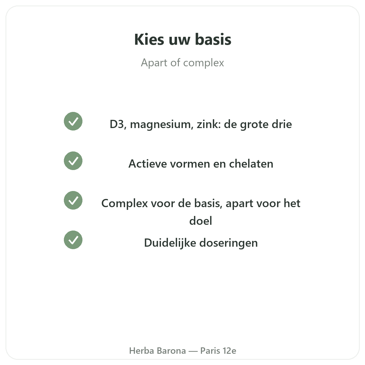 Vitamines mineraux Paris Paris - engagements qualite chez Herba Barona Paris 12e