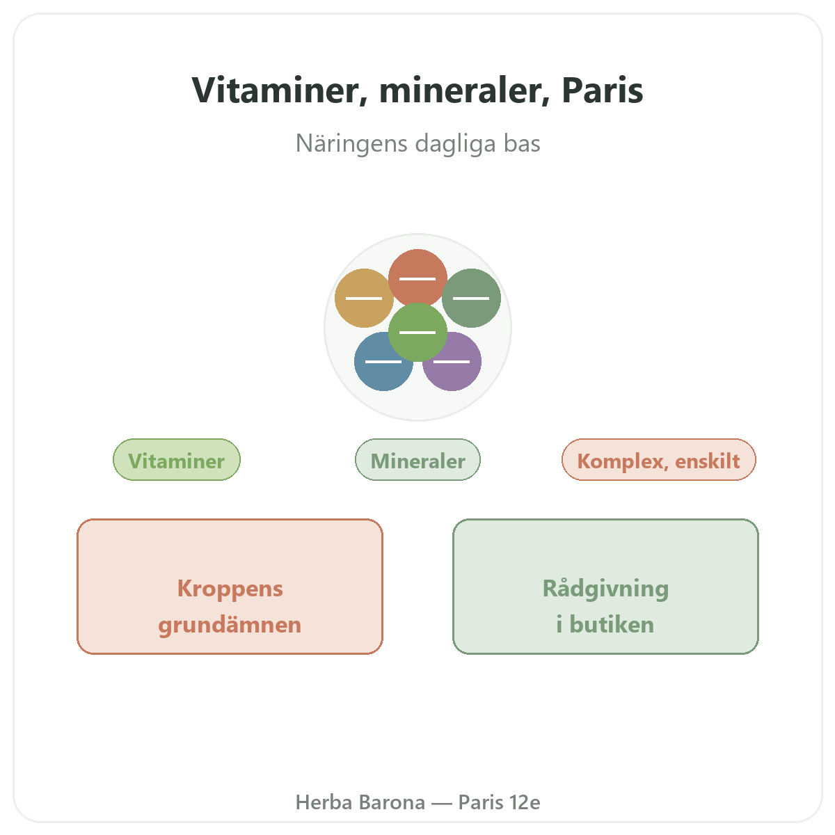 Vitaminer och mineraler Paris – presentation av varumärket hos Herba Barona Paris 12e