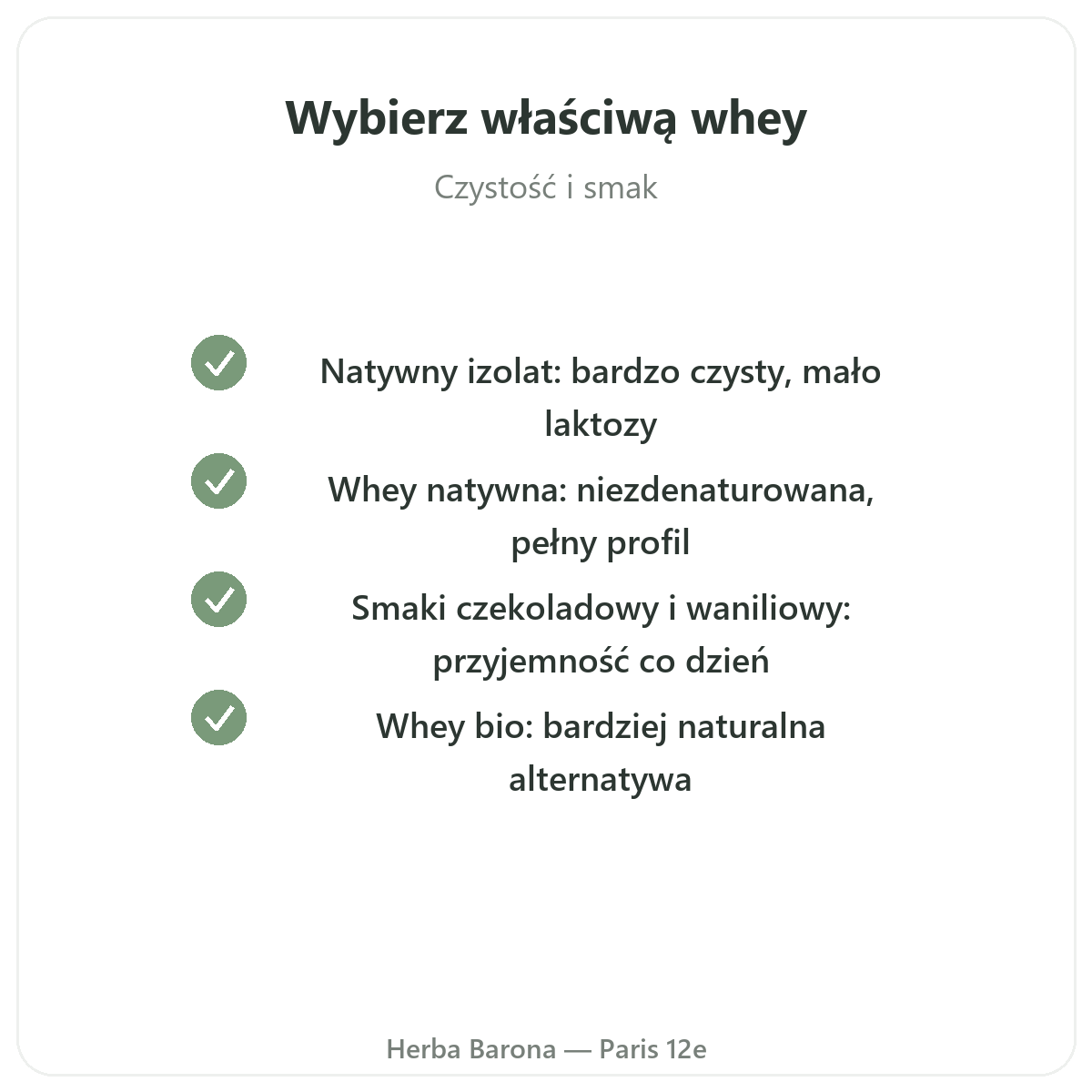 Whey białko izolat - zobowiązania jakościowe Herba Barona