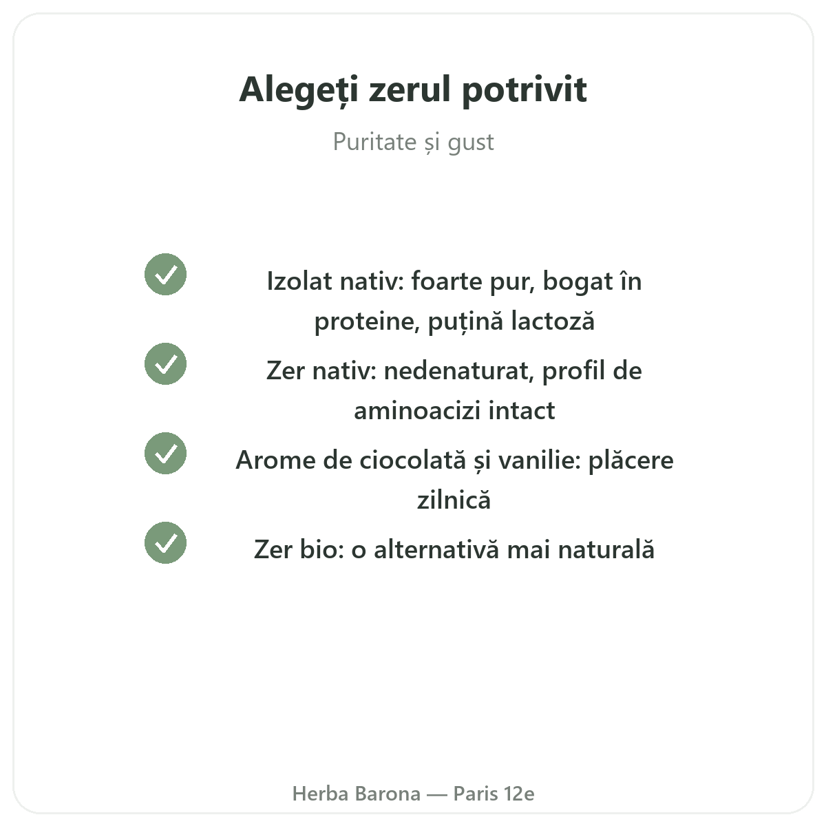 Whey proteina izolat Paris - angajamente de calitate la Herba Barona Paris, arondismentul 12