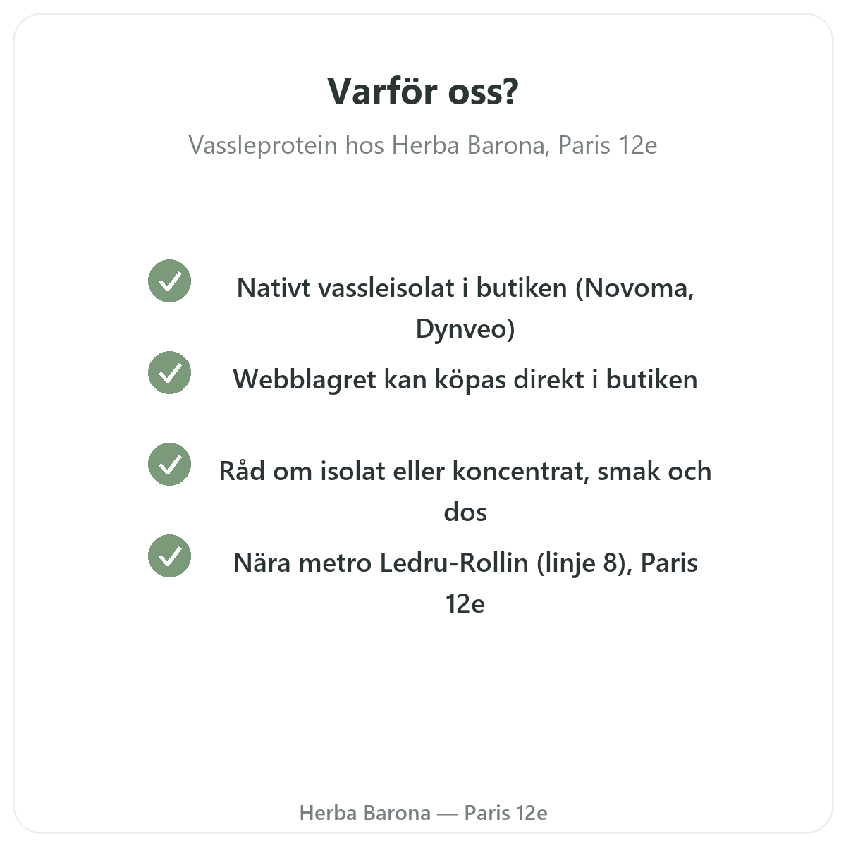 Varför köpa whey protein isolat i Paris hos Herba Barona Paris 12e