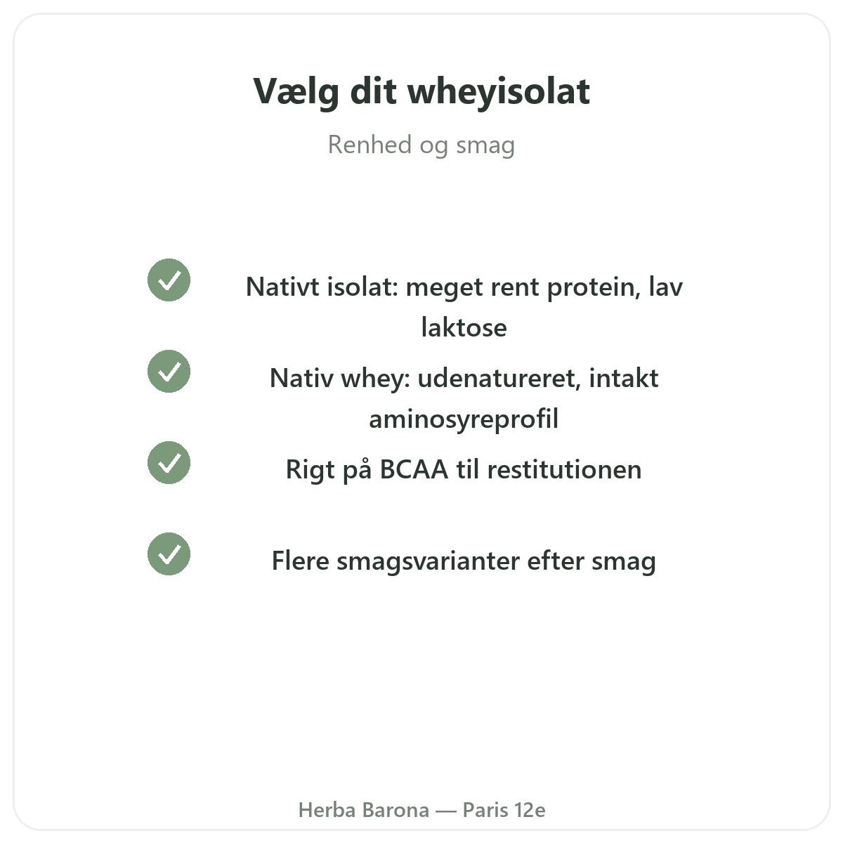 Whey native isolate Paris - kvalitetsforpligtelser hos Herba Barona Paris 12