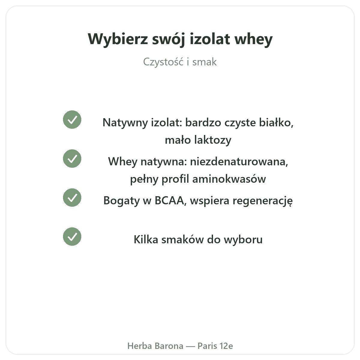 Zobowiązania jakościowe Izolat Whey Native - jakość gwarantowana, z wysyłką do Polski