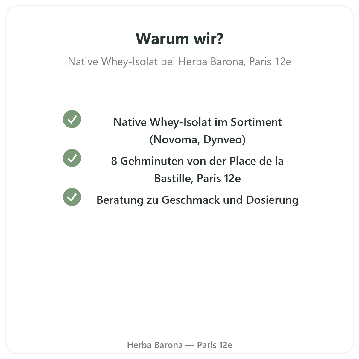 Warum natives Whey-Isolat in Paris bei Herba Barona kaufen Paris 12e