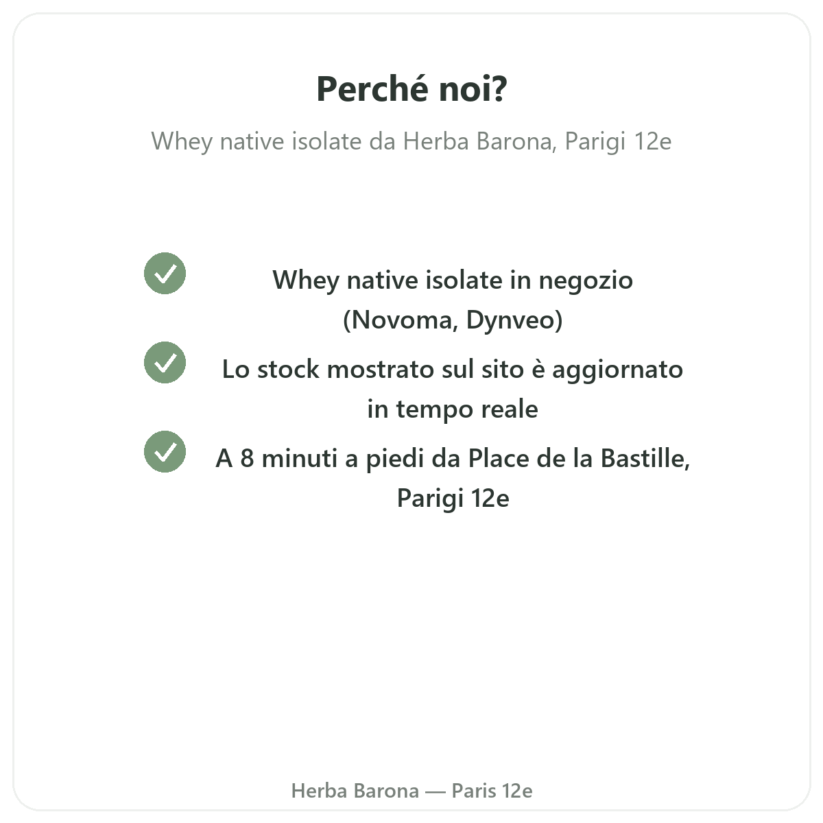 Perché acquistare Isolato di whey nativa Parigi a Parigi da Herba Barona Parigi 12e