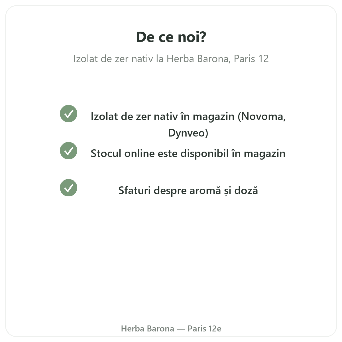 De ce să cumpărați Whey native izolat Paris la Paris de la Herba Barona Paris, arondismentul 12