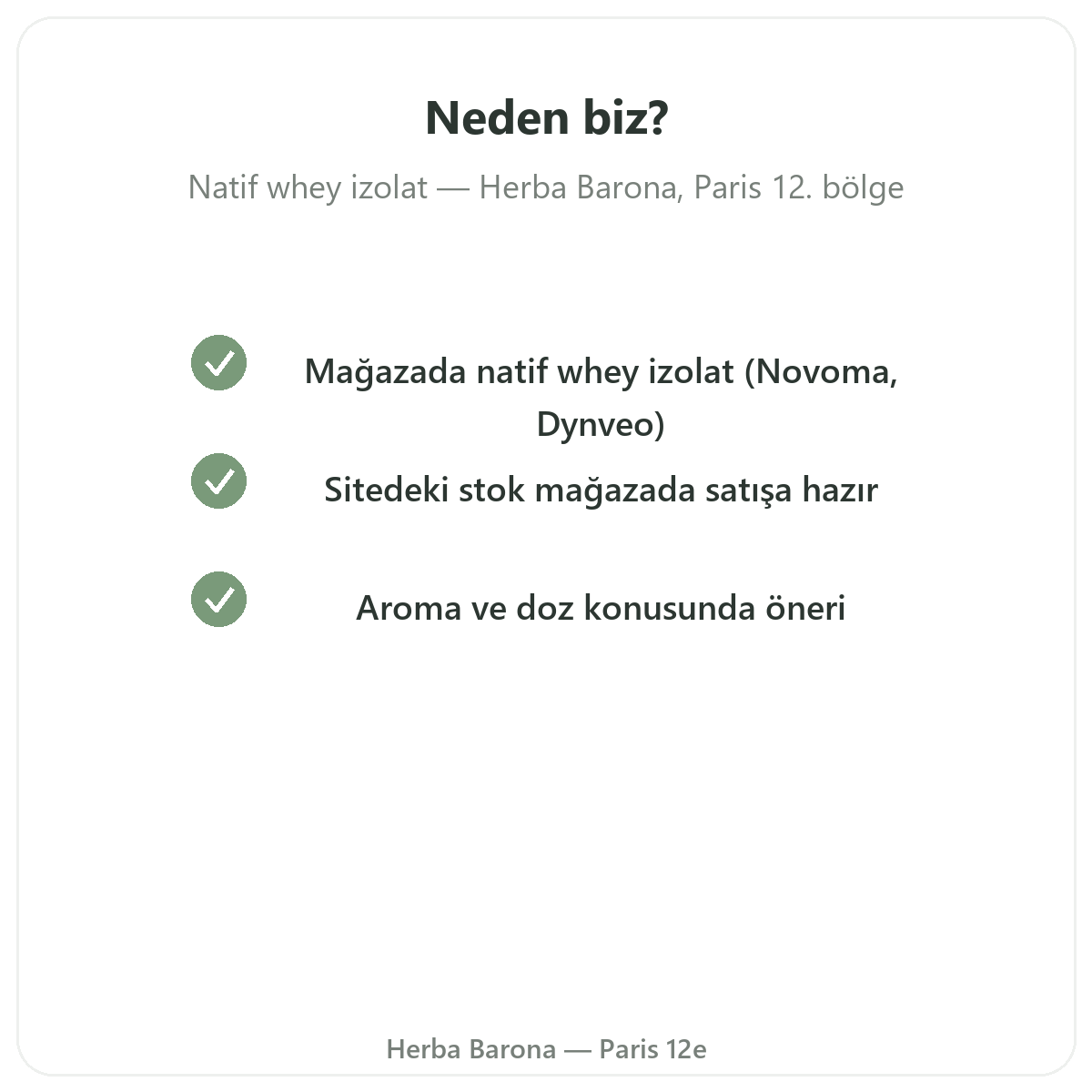 Whey native isolate Paris’i Paris’te Herba Barona Paris 12. bölgeden neden almalı