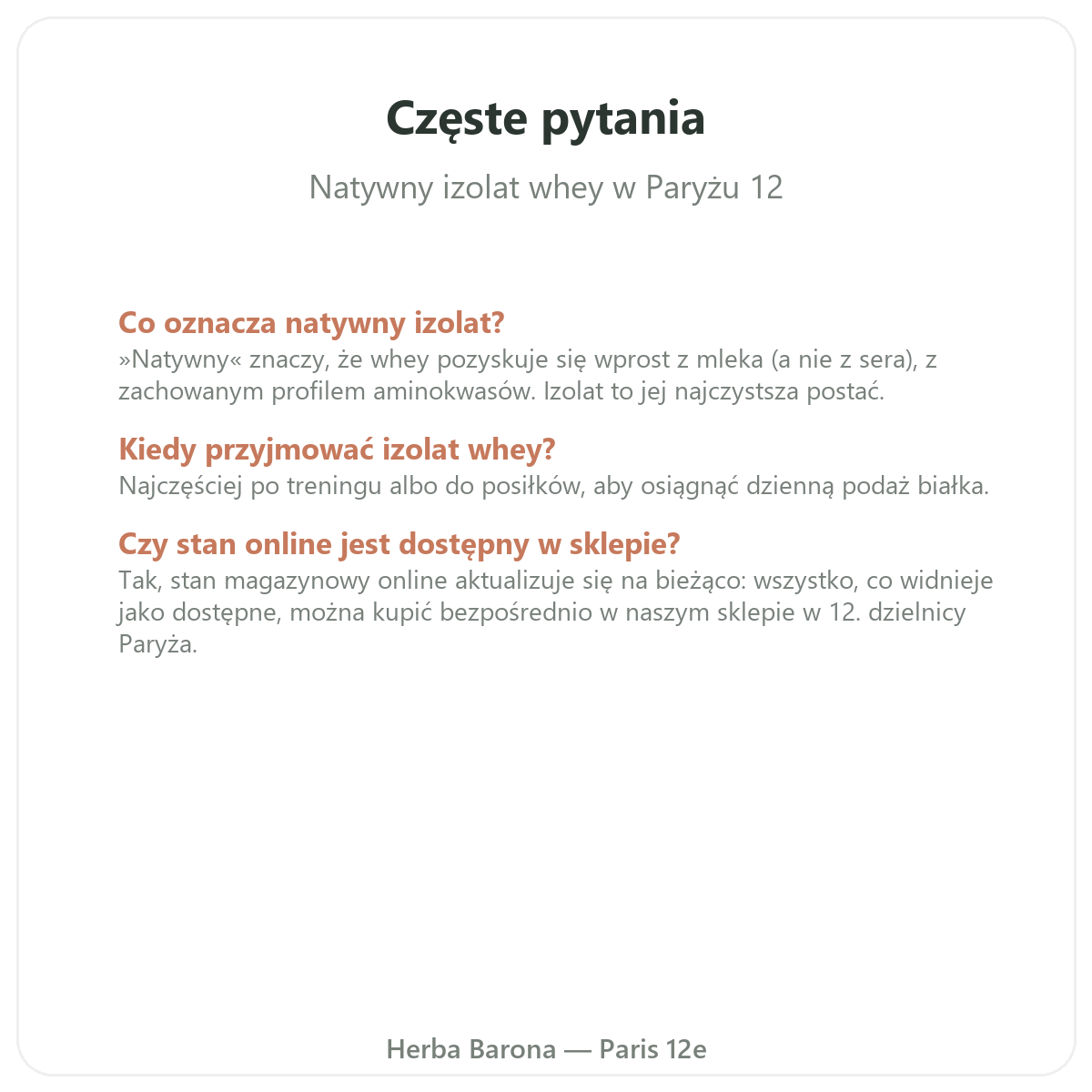 Najczęstsze pytania o wysyłkę izolatu Whey Native do Polski - Herba Barona