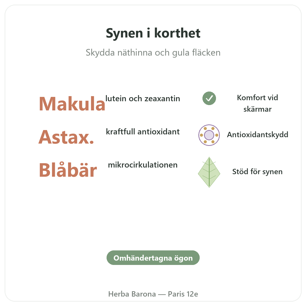Ögon, synkomfort Paris i korthet – nyckeltal hos Herba Barona Paris 12e