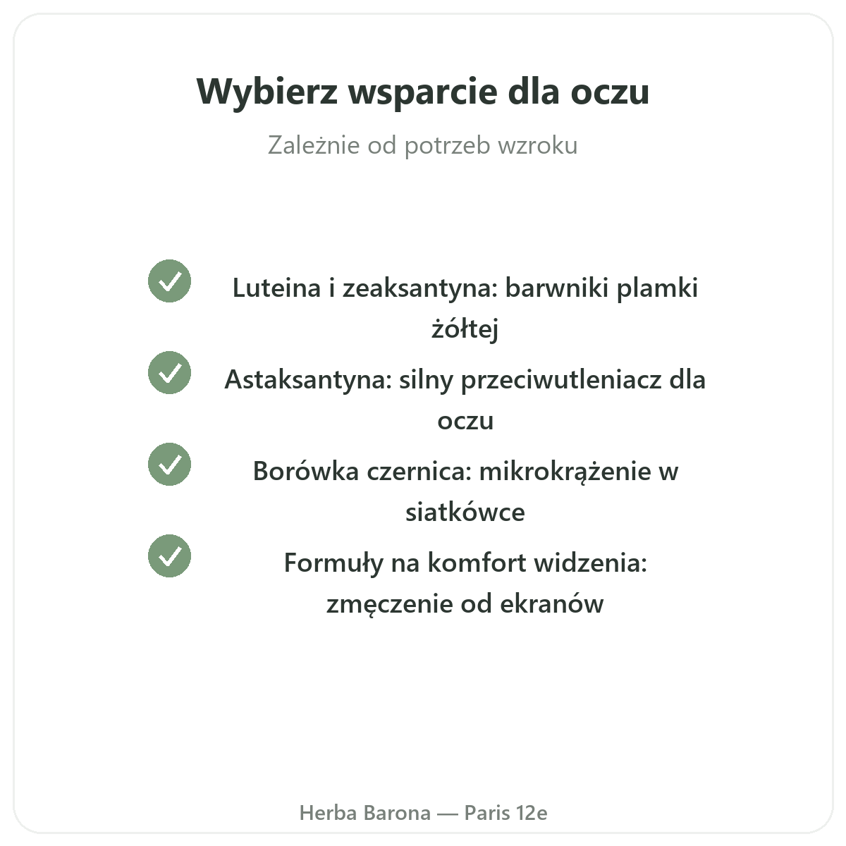 Oczy, komfort widzenia - nasze zobowiązania jakościowe w Herba Barona