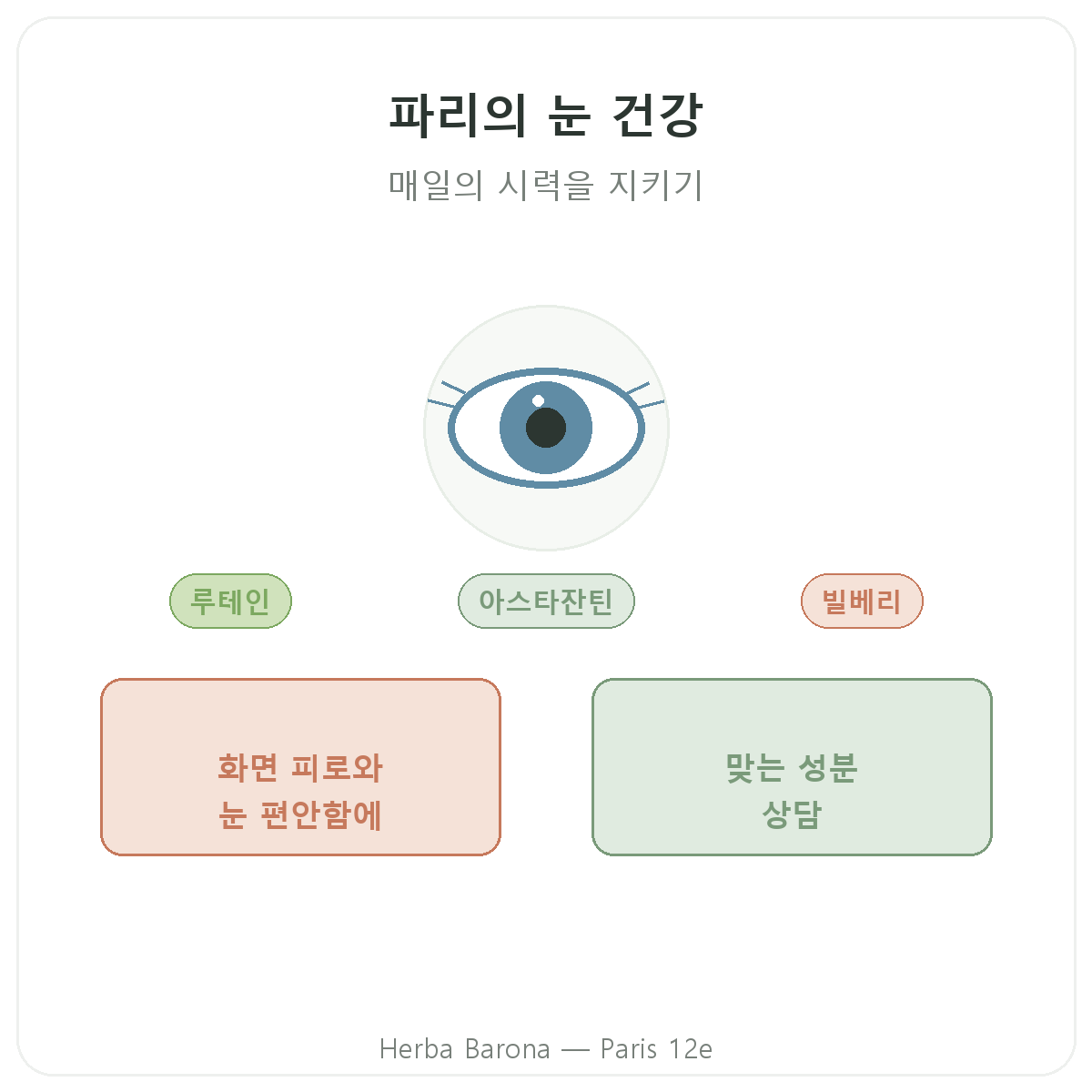 파리 눈 건강·시력 편안함 - Herba Barona 파리 12구 브랜드 소개