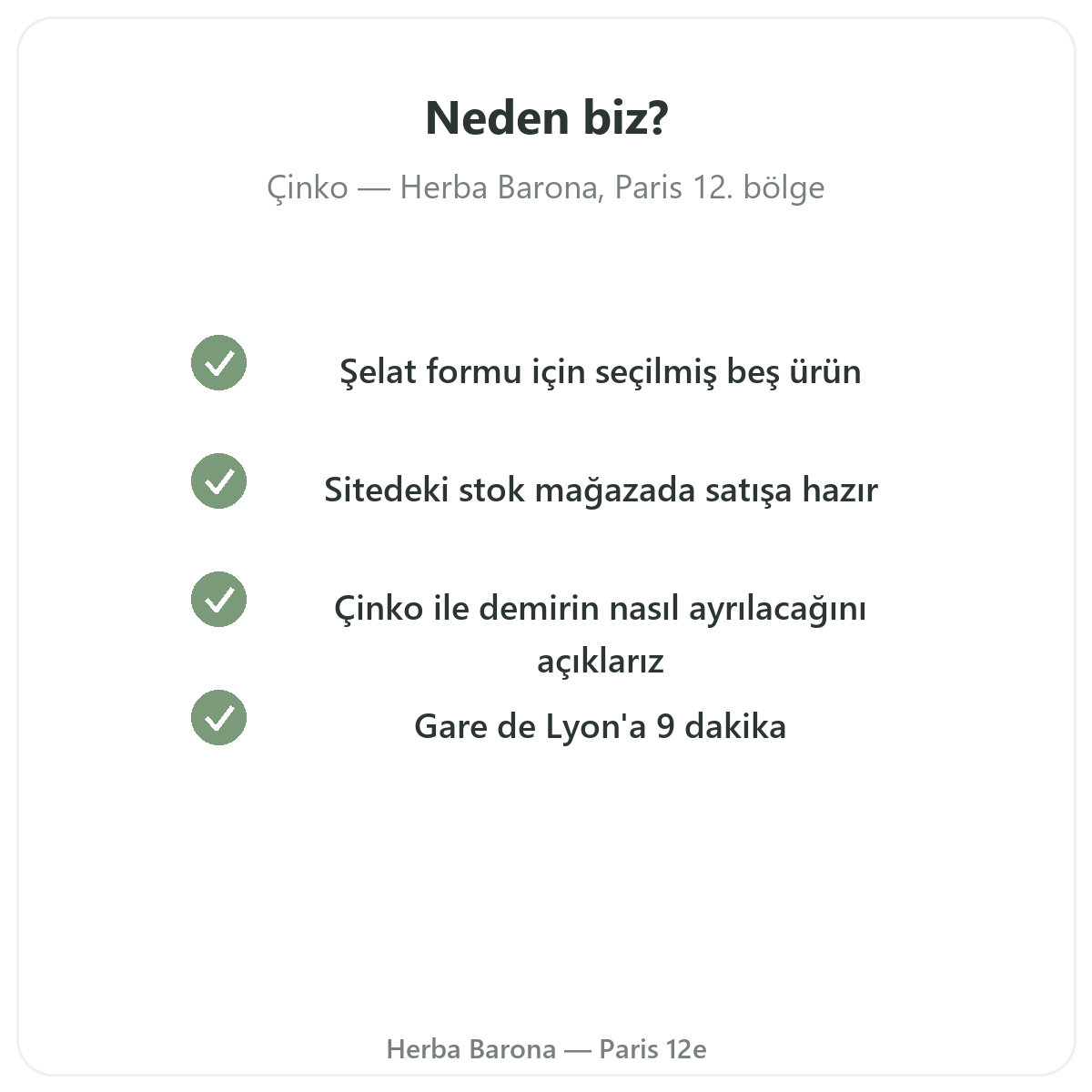 Paris’te Herba Barona’dan neden Çinko satın almalı - Paris 12. bölge