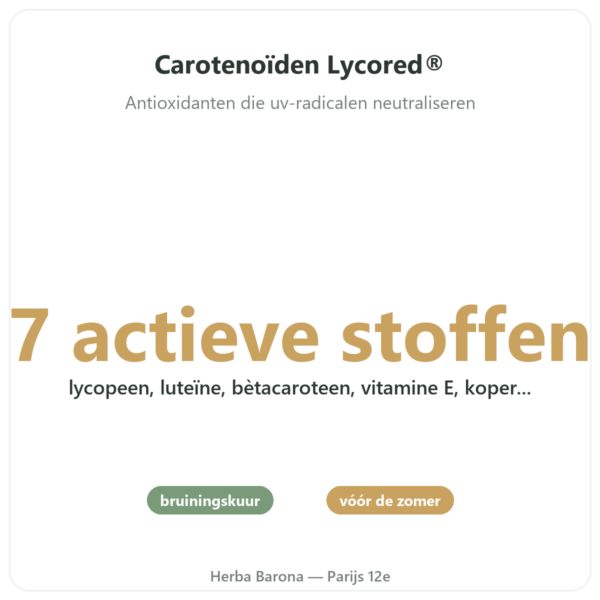 Zonneformule – Novoma – 60 capsules voordelen en kerngegevens Paris Herba Barona