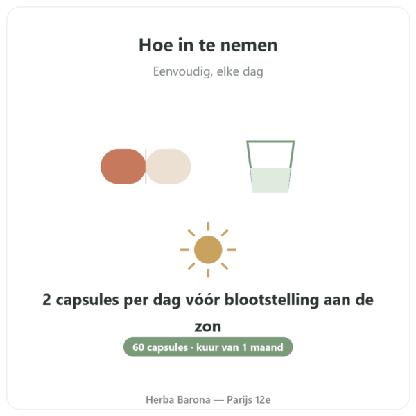 Zonneformule – Novoma – 60 capsules kwaliteit Paris Herba Barona
