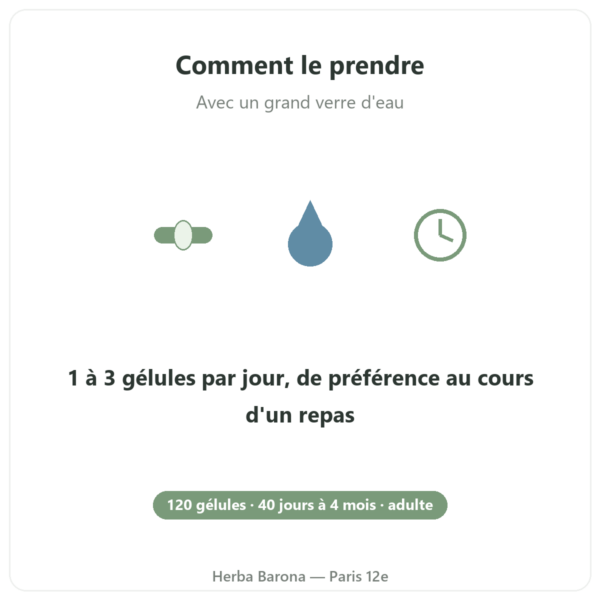 AKBA30 Boswellia serrata Vital Osmose 120 gélules mode d'emploi conseil de prise Paris Herba Barona