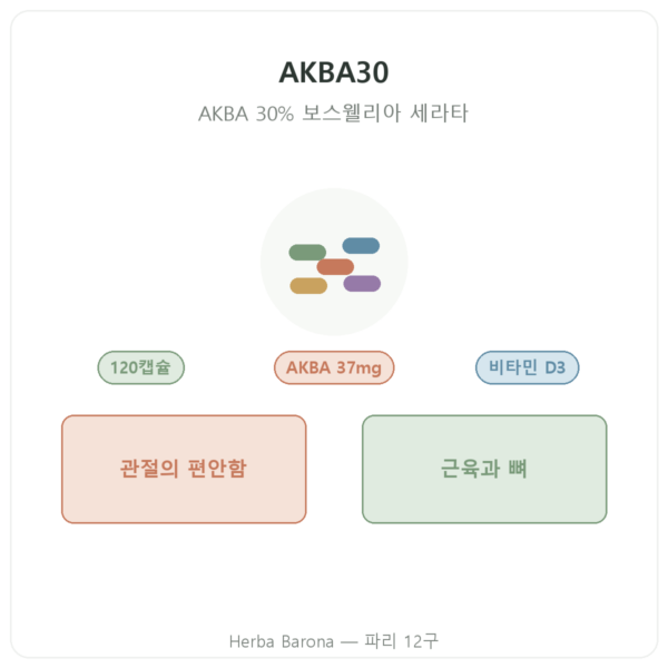Vital Osmose AKBA30 보스웰리아 AKBA 30% 120캡슐 제품 소개 Paris Herba Barona