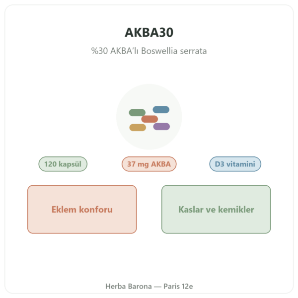 AKBA30 Boswellia serrata AKBA – Vital Osmose – 120 kapsül tanıtım Paris Herba Barona