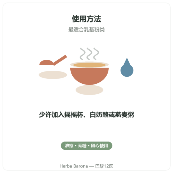 Dynveo 天然焦糖风味粉 15 份 使用方法 Paris Herba Barona