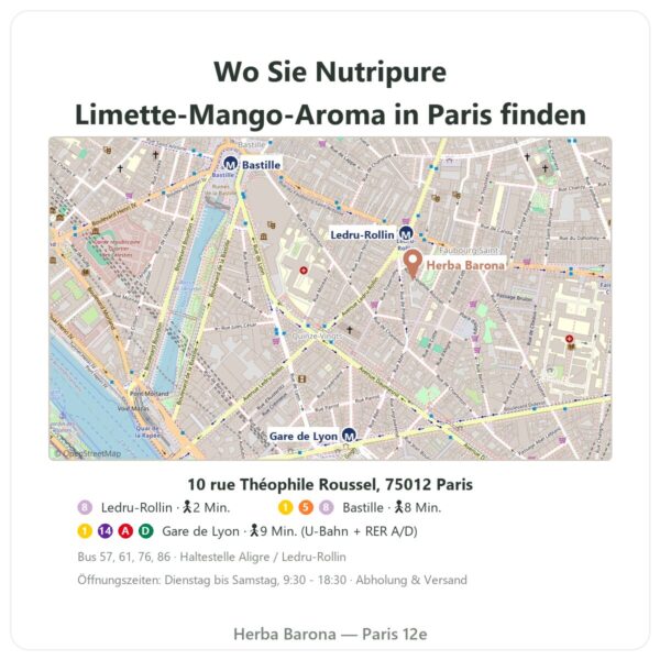 Wo erhältlich Natürliches Limette-Mango-Aroma Nutripure 50 g - Herba Barona Paris