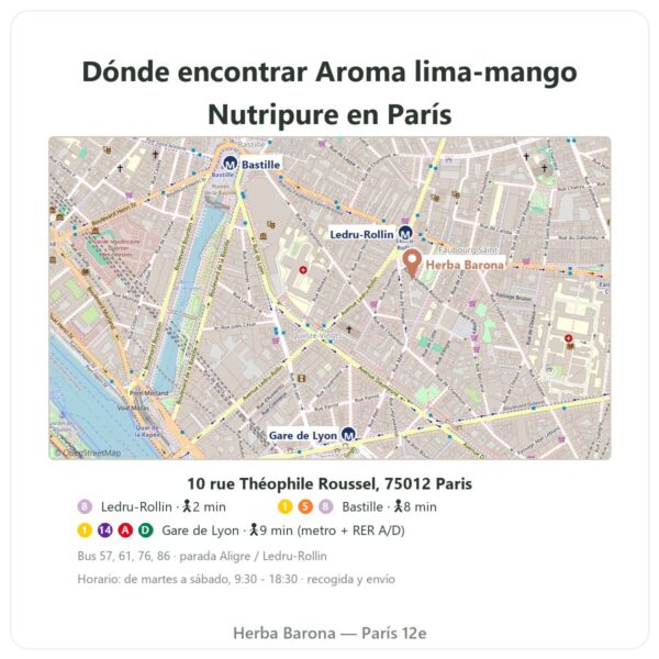 Dónde encontrar Aroma natural lima-mango Nutripure 50 g - Herba Barona Paris