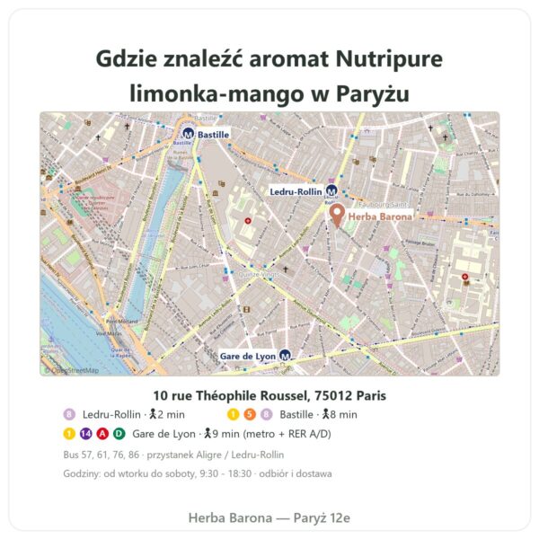 Gdzie kupić Naturalny aromat limonka-mango Nutripure 50 g - Herba Barona Paris