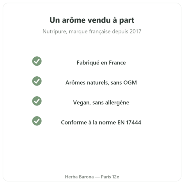 Arôme naturel citron vert mangue Nutripure 50 g qualité Paris Herba Barona