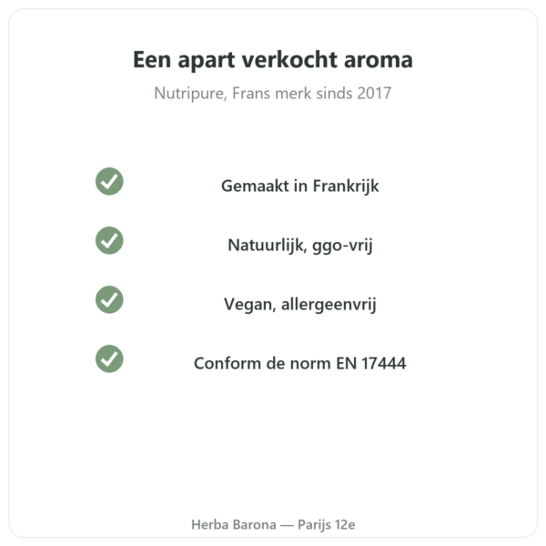 Natuurlijk limoen-mango-aroma Nutripure 50 g kwaliteit Paris Herba Barona