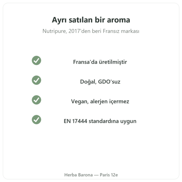 Nutripure doğal misket limonu-mango aroması 50 g kalite Paris Herba Barona