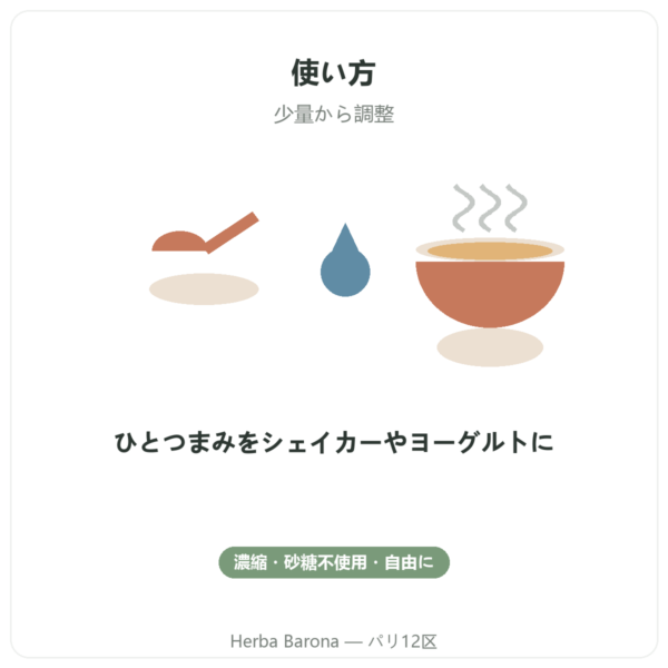 Dynveo 天然バニラフレーバー 15回分 使い方 Paris Herba Barona