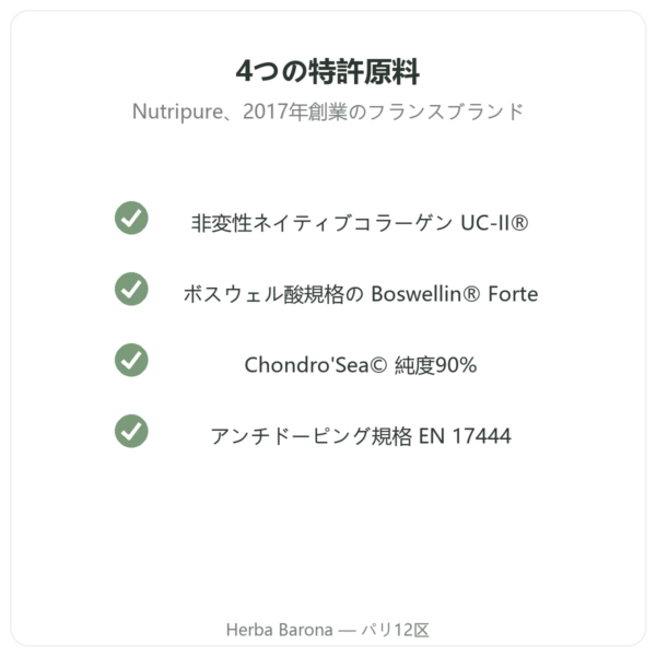 Arthropure² Nutripure 120カプセル 品質 Paris Herba Barona