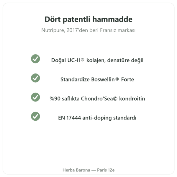 Arthropure² Nutripure 120 kapsül kalite Paris Herba Barona