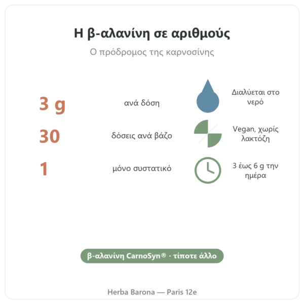 Β-αλανίνη CarnoSyn® Nutripure 90 g οφέλη και στοιχεία Paris Herba Barona
