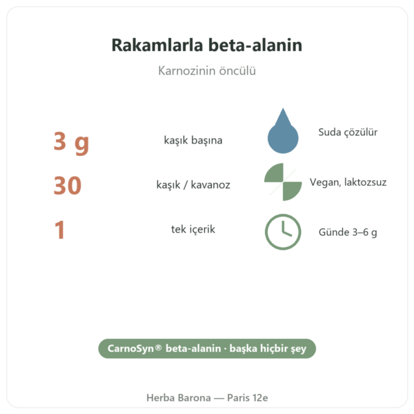 Beta-Alanin CarnoSyn® Nutripure 90 g faydalar ve rakamlar Paris Herba Barona