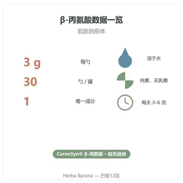 Nutripure CarnoSyn® β-丙氨酸 90 克 益处与数据 Paris Herba Barona