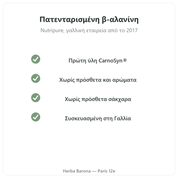 Β-αλανίνη CarnoSyn® Nutripure 90 g ποιότητα Paris Herba Barona