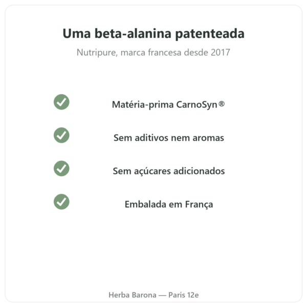 Beta-Alanina CarnoSyn® Nutripure 90 g qualidade Paris Herba Barona