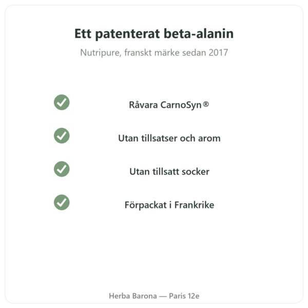 Beta-alanin CarnoSyn® Nutripure 90 g kvalitet Paris Herba Barona